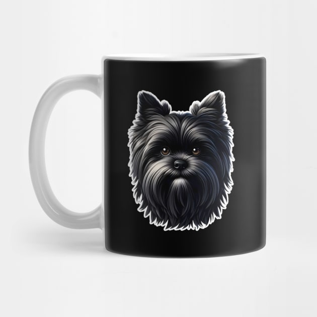 Head affenpinscher dog pet portrait cartoon vector illustration by art poo